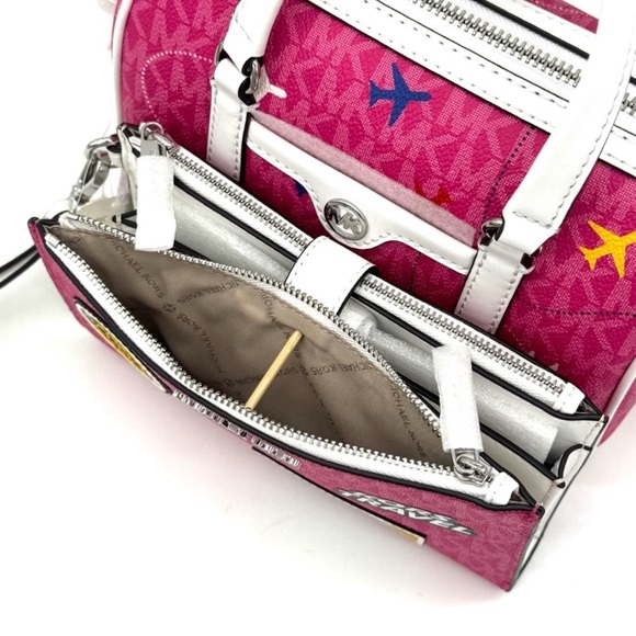 Michael Kors Small Travel Duffle Xbody Bag & Double Zip Wallet Matching Set - Picture 8 of 9